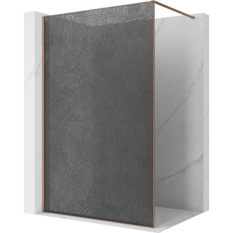 Mexen Kioto Sprchová zástěna 110 x 200 cm, praskaný grafit 12 mm, kartáčovaná měď - 800-110-101-65-44-X