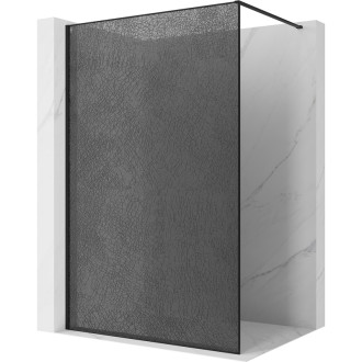 Mexen Kioto Sprchová zástěna 150 x 200 cm, praskající grafit 12 mm, černá - 800-150-101-70-44-X
