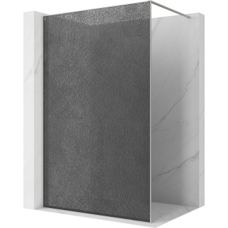 Mexen Kioto Sprchová zástěna 110 x 200 cm, praskající grafit 12 mm, kartáčovaný nikl - 800-110-101-97-44-X