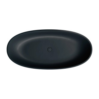 SHELL M+ wanna wolnostojąca z przelewem, 160 x 75 cm, black lava mat