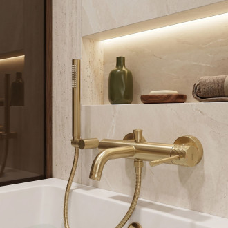 Vanová baterie REA LUNGO Diamond Brush Gold