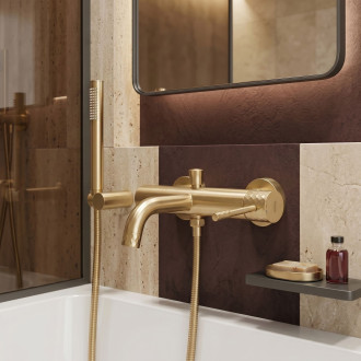 Vanová baterie REA LUNGO Diamond Brush Gold