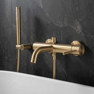 Vanová baterie REA LUNGO Diamond Brush Gold