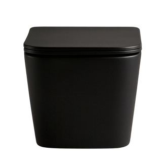 CERANO - WC závěsné Forte, Vortex - vírové splachování + Slim/SoftClose sedátko - černá matná - 52x35 cm