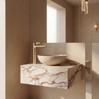 Cone - upright countertop washbasin mixer, champagne gold