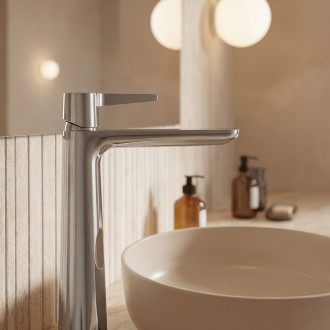 Cone - upright countertop washbasin mixer, chrome