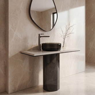 Cone - upright countertop washbasin mixer, graphite