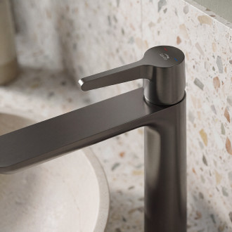 Cone - upright countertop washbasin mixer, graphite
