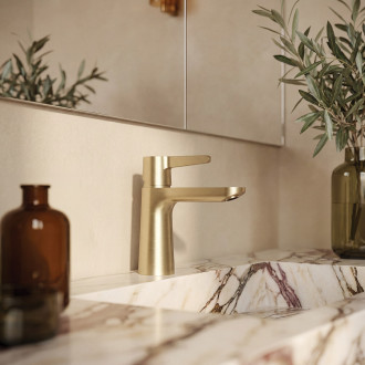 Cone - upright washbasin mixer, champagne gold