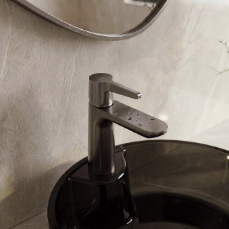 Cone - upright washbasin mixer, graphite