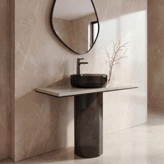 Cone - upright washbasin mixer, graphite