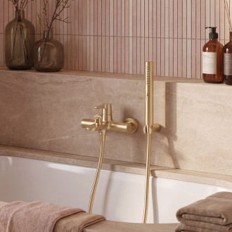 Cone - wall-mounted bath mixer with shower set, champagne gold