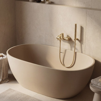 Cone - wall-mounted bath mixer with shower set, champagne gold