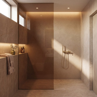 Cone - wall-mounted shower mixer with shower set, champagne golde