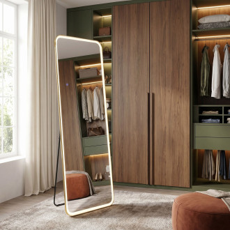 Zrcadlo LED Classico 50x160cm Brush Gold