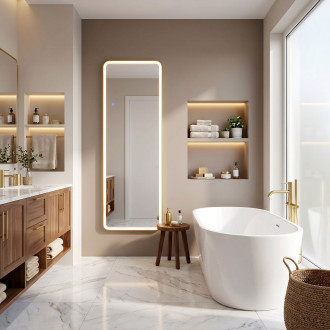 Zrcadlo LED Classico 50x160cm Brush Gold