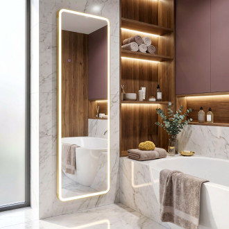Zrcadlo LED Classico 60x170cm Brush Gold