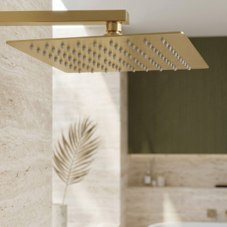 Čtvercová hlavová sprcha REA JS-P015BG 25cm Brush Gold
