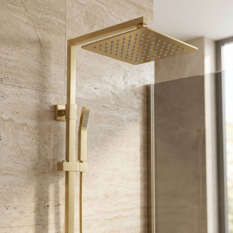 Čtvercová hlavová sprcha REA JS-P015BG 25cm Brush Gold