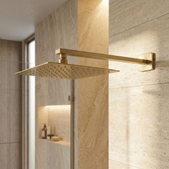 Čtvercová hlavová sprcha REA JS-P015BG 25cm Brush Gold