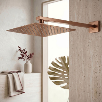 Sprchové rameno čtvercové REA JS-9022BRG 40cm Brush Copper