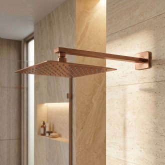 Sprchové rameno čtvercové REA JS-9022BRG 40cm Brush Copper
