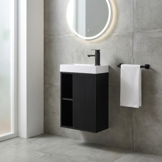CERANO - Umyvadlová skříňka pro WC Sofia - černá matná - 49,5x62x25 cm