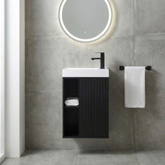 CERANO - Umyvadlová skříňka pro WC Sofia - černá matná - 49,5x62x25 cm