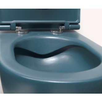 INFINITY závěsná WC mísa, Rimless, 36,5x53cm, zelená petrol
