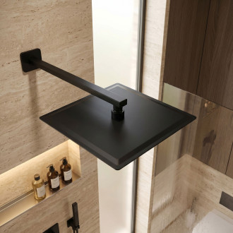 Čtvercová hlavová sprcha REA JS-P015B 30cm Black