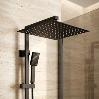 Čtvercová hlavová sprcha REA JS-P015B 30cm Black