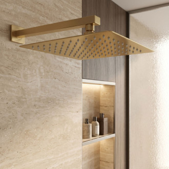Čtvercová hlavová sprcha REA JS-P015BG 30cm Brush Gold