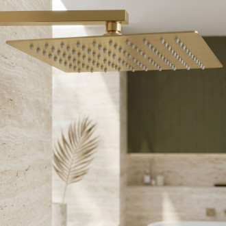 Čtvercová hlavová sprcha REA JS-P015BG 30cm Brush Gold