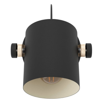 Nástěnná lampa Eglo HORNWOOD černá, krémová ocel 43518