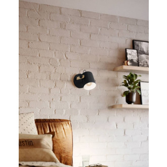 Nástěnná lampa Eglo HORNWOOD černá, krémová ocel 43518