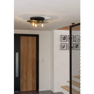 Nástěnná lampa Eglo LINTMILL černá, mosaz kartáčovaná ocel 44027