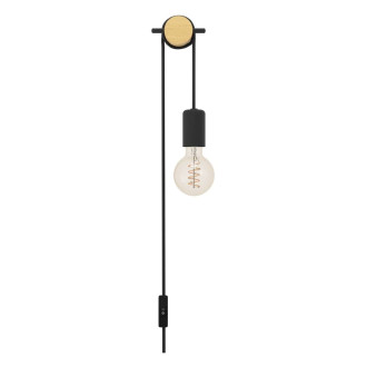Nástěnná lampa Eglo BUDDON hnědá, černá dřevo 43898