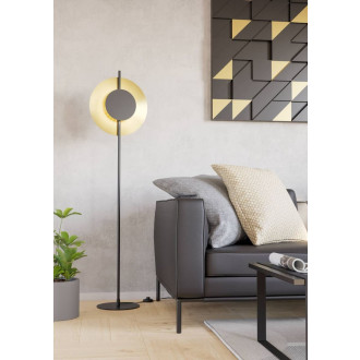 Stojací lampa Eglo TOCINA černá, kartáčovaná mosaz ocel 900991