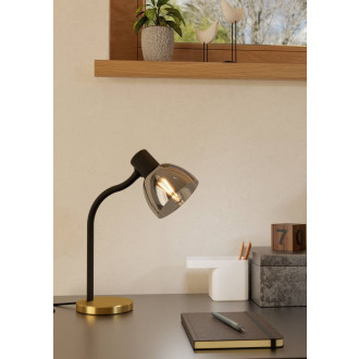 Stojací lampa Eglo MACERE černá, kartáčovaná mosaz ocel 901062