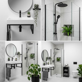 Rea Konglomerátové umyvadlo na desku REA GOYA 60 cm + konzole KPL-U8901