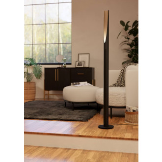 Stojací lampa Eglo BARBOTTO černá, hnědá ocel, dřevo 901735