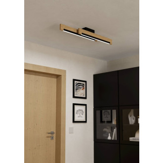 Nástěnná lampa Eglo CAMACHO černá, hnědá ocel, dřevo 901736