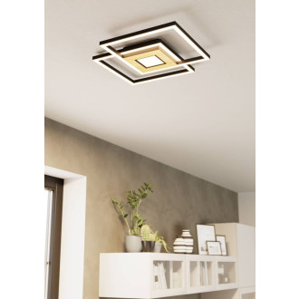 Nástěnná lampa Eglo MARINELLO černá, hnědá ocel, dřevo 901742