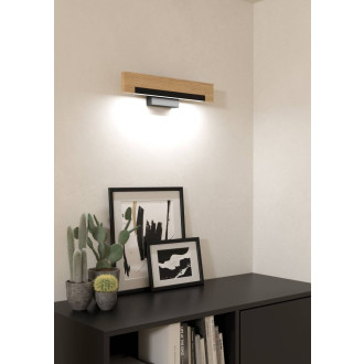 Nástěnná lampa Eglo CAMACHO černá, hnědá ocel, dřevo 901738