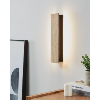 Nástěnná lampa Eglo ZUBIALDE černá, hnědá ocel, dřevo 901741