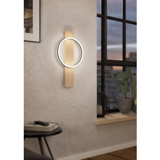 Nástěnná lampa Eglo BOYAL černá, hnědá ocel, dřevo 901715