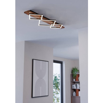 Nástěnná lampa Eglo BOYAL černá, hnědá rustikální ocel, dřevo 901936