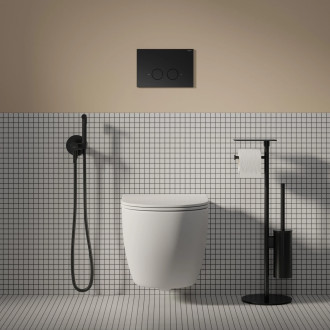 SET: STRONGFRAME stelaż podt. z ECO spłuk. + STEEL-R45 stal. przy. spł., czarny półmat