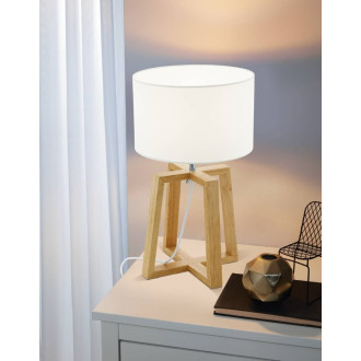 Stojací lampa Eglo přírodní, chrom dřevo 901293