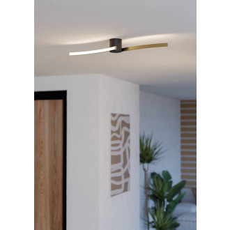 Nástěnná lampa Eglo AIETA černá, kartáčovaná mosaz ocel, plast 901215